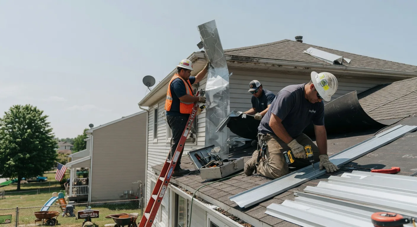 Storm Damage Metal Roof Repair in Beverly Shores, IN